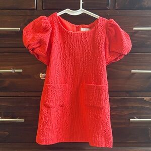 Lilly Pulitzer Vibrant Red Textured Kids Dress